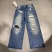 Vintage Washed Denim Jeans – Distressed Patchwork & Wide-Leg Fit (S-XXXL) | 90s Retro Streetwear For Men & Women_mkmklike.com