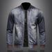 Venom Men's 2024 Autumn New Vintage Denim Coat European And American Motorcycle Jacket With Warm Stand-up Collar_mkmklike.com