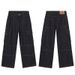 Unisex Vintage Raw Denim Jeans – High Street Workwear Pants With Utility Pockets & Straight-Leg Fit_mkmklike.com