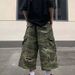 Men's American Style Distressed Camouflage Workwear Straight Leg Jeans Capri Niche Design Cross Border Trade Exclusive_mkmklike.com