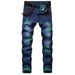 Men's Clothing Men's Slim Straight Leg Ripped Jeans Trendy Men's Denim Trousers_mkmklike.com