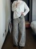 Street Hip-hop Multi-color Straight Wide-leg Pants, High-waisted Loose For Women, Y2K American Retro Leopard Print Jeans_mkmklike.com