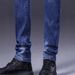 Men's Slim Fit Stretch Denim Jeans Simple Design Multi Process Blue Trousers_mkmklike.com