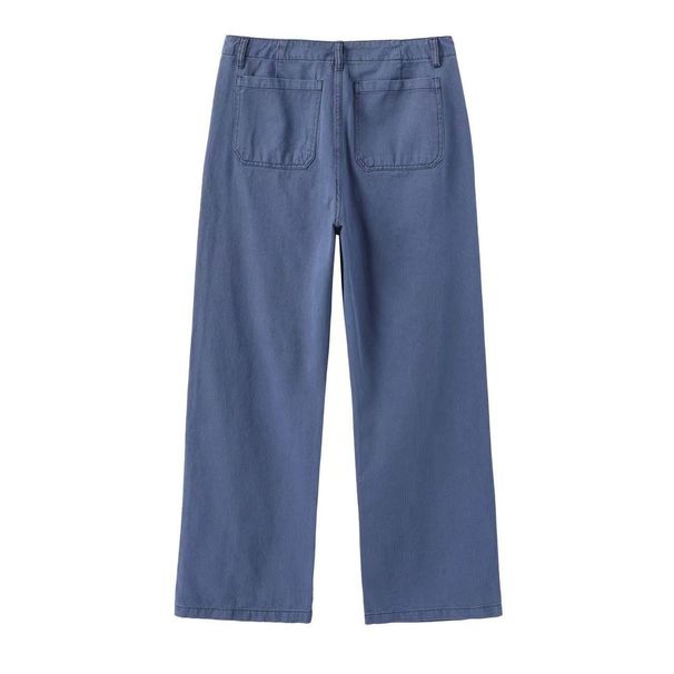 Men's Clothing Independent French Work Pants Baggy Version Commuter Straight Wide Leg Jeans Blue Vintage Cleanfit_mkmklike.com