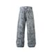 Men's Clothing High Street Distressed Jeans For Men And Women Dyed Personalized Design Cool Deconstruction Trendy Retro Straight Trousers_mkmklike.com