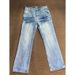 Men's Straight Fit Jeans Lightning Pattern Washed Gradient American High Street Vibe Cleanfit Scimitar Bootcut Pants_mkmklike.com