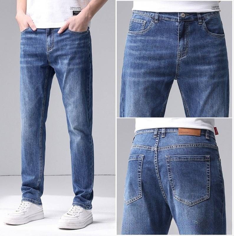Men's Clothing Spring And Summer Straight Fashion Slim Elastic Thin Casual Pants_mkmklike.com