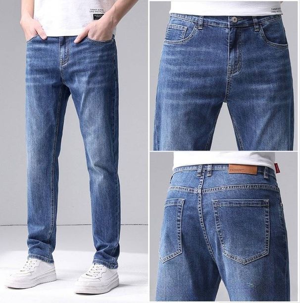Men's Clothing Spring And Summer Straight Fashion Slim Elastic Thin Casual Pants_mkmklike.com