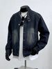 Men's Japanese Retro Washed Distressed Denim Jacket Heavyweight Stand up Collar Street Style Loose Casual Spring Autumn_mkmklike.com