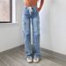 Women's Clothing Straight Jeans Casual Lace Up Multi Pocket Functional Overalls_mkmklike.com