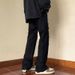 Men's High-Street Distressed Jeans – Slim Straight-Leg With Raw Hem & Flared Fit_mkmklike.com