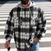 2025 New European American Style Spring And Autumn Men's Hooded Flannel Plaid Button Shirt Jacket Versatile Casual_mkmklike.com