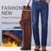 Men's Clothing New Elastic Plus Velvet Thickened High Waist Men's Jeans Men's Straight Loose Youth Men's Stall Clothing_mkmklike.com