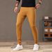 Men's Clothing Men's Straight Leg Washed Khaki Brown Jeans - Classic Casual Denim Pants With Mid Rise & Zip Fly For Everyday Wear_mkmklike.com