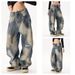 Men's Clothing Tie-Dye Gradient Jeans – Acid Wash Distressed Denim Pants (Unisex Vintage Streetwear, Wide-Leg, Raw Edge, Hand-Painted Fading)_mkmklike.com