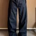 Men's Clothing Black Red Rimmed Denim Trousers Straight Wide Leg A Line Narrow Jeans_mkmklike.com