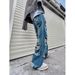 Men's Clothing Trendy Men's Summer Jeans Hip Hop High Street Style Personalized Letter Cool Trousers Style For Formal & Casual_mkmklike.com