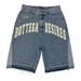 Men's Distressed Denim Shorts - Vintage Letter Print & Raw Hem | Streetwear Essential_mkmklike.com