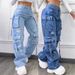 High-Waisted Utility Denim Pants – Oversized Cargo Jeans With Multi-Pockets (Straight-Leg Workwear For Women)_mkmklike.com