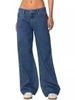 Russian Fashion 2025 New Extended Version Women's High-waisted Wide-leg Floor-length Jeans_mkmklike.com