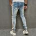 Men's Denim Solid Color Slim-Fit Small Foot Stretch Men's Slim-Fit Jeans_mkmklike.com