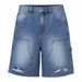 Men's Summer Denim Shorts Trendy Distressed Loose Fit Casual Five Point Versatile Pants Men's Clothing_mkmklike.com