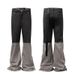 Unisex Grunge Gradient Flare Jeans – High Street Distressed Denim Pants With Vintage Wash & Raw Hem – 90s Revival Wide Leg Trouser Alternative Fashion_mkmklike.com