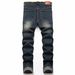 Men's Retro Stretch Jeans White Personalized Men's Pants_mkmklike.com