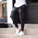 Men's Multi-Pocket Stretch Jeans - Slim Fit Workwear Denim Pants With Zipper Details (Black/Blue, S-XXXL)_mkmklike.com