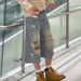 Unisex Distressed Denim Capri Pants Vintage Washed Wide-Leg Shorts For Men And Women Breathable Cotton Blend_mkmklike.com