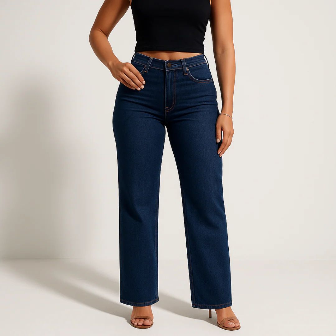 Women’s Vintage Jeans – High Stretch Straight Leg Denim Pants (Dark Blue/Light Blue/Black, Sizes XS-3XL, Mid-Rise Comfort Fit)_mkmklike.com