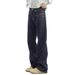 BOY New Color Jeans For Men American Retro Casual Trendy Brand Wide Leg High Street Loose Straight Pants Raw Denim_mkmklike.com