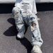 Men's Clothing Unisex High Waisted Wide Leg Ripped Jeans Straight Leg Distressed Pants Loose Fitting American High Street Trendy Clothing_mkmklike.com