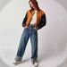 Women's Clothing Retro Washed Mid Waist Slim Curling Loose All Match Straight Jeans_mkmklike.com