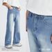 Men's Vintage Washed Loose-Fit Jeans – High-Rise Straight Leg With Slight Flare (Light Blue, Light Gray, Rust, XS-XL)_mkmklike.com