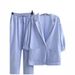 Women's Clothing New thin two piece suit jacket pants autumn loose fashion casual cotton and linen suit_mkmklike.com