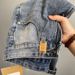 Personalized Scratched Denim Shorts Men's Loose Straight Middle Trendy Brand Piercing Fashion Casual Pentagram Pants_mkmklike.com