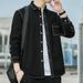 Autumn Men's Cotton Denim Korean Version Loose Inch Top Long Sleeved Shirt Black Trendy Cool Jacket Large Size_mkmklike.com