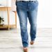 Tummy Control Bootcut Jeans For Women - High Waist Slimming Stretch Denim Pants, Comfortable & Flattering Fit, Classic Blue Shades_mkmklike.com