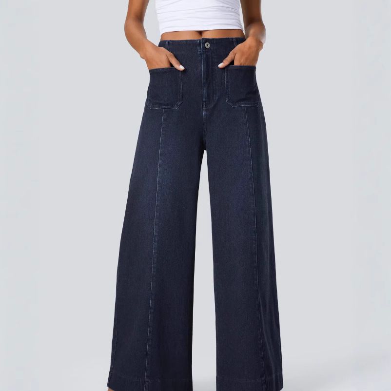 Women's Low-Waisted Loose Casual Wide Leg Jeans New_mkmklike.com