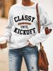 Women's Clothing Baseball Football CLASSY RICKOFF Print CVC Women's Sweatshirt_mkmklike.com