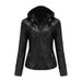 Hooded leather jacket two-piece set can remove oversize leather jacket female PU washed leather_mkmklike.com