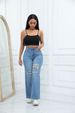 Women's Clothing High Quality Temperament Ripped Wide Leg Pants Jeans_mkmklike.com