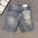 Men's Personalized Patchwork Denim Shorts Summer Trendy Loose Straight Leg Mid-Length Casual Five Point Pants_mkmklike.com