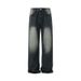 Vintage Washed Blue Straight Leg Jeans For Men – Korean Style Denim Pants For Summer_mkmklike.com