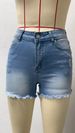 Summer New Arrival Women's Slim Fit Denim Shorts High Elasticity Comfortable Style Frayed Hem In Stock_mkmklike.com