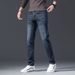 Spring High-end Jeans Men's New Elastic Slim-fit Straight Men's Pants Spring And Autumn Middle-aged Casual Trousers Men_mkmklike.com