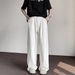 Men's High Street White Jeans - Loose Fit Straight Leg Wide Trousers For Summer, Casual & Stylish_mkmklike.com