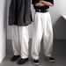 Vintage Japanese Style Oversized White Denim Pants For Men - Loose Fit Wide Leg Streetwear High Waist Straight Trousers_mkmklike.com