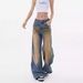 Vintage Distressed Rivet Wide-leg Jeans For Women, Autumn And Winter, Stylish, Loose, Slimming, Straight-leg,_mkmklike.com